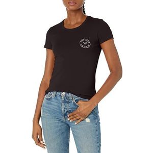 Emporio Armani Dames Dames Dames Vrouwen Ronde Collar Essential Studs Logo T-Shirt, zwart, XL