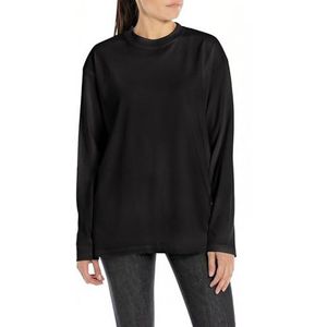 Replay Oversized shirt met lange mouwen voor dames, 098 Black, XS