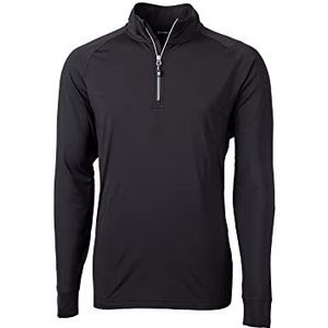 Cutter & Buck Adapt Eco Knit Stretch Gerecycleerde Heren Quarter Zip Pullover, Zwart, L