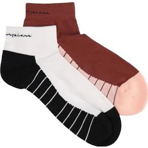 Champion Socks Seasonal (U20139) Script Logo 2PP Performance Quarter, wit/donkerpaars, 35-38 EU (2-5 UK) Unisex volwassenen FW24, wit/donkerpaars, 35-38 EU
