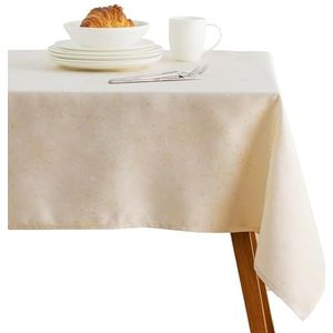 ESSEX - Tafelkleed 140 x 220 cm, kerstmassy, tafelkleden van robuust polyester, hoogwaardig tafelkleed, meerdere keren gebruik, eenvoudig onderhoud, beige