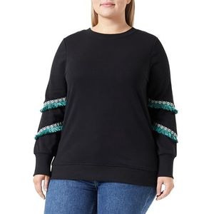 ONLY CARMAKOMA Carnikki L/S O-Neck SWT Sweatshirt voor dames, zwart, 50-52 grote maten