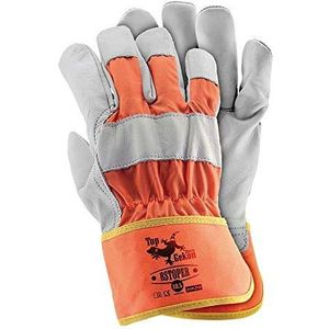 RSTOPER Topgekon beschermende handschoenen, oranje-wit, 10 afmetingen, 12 stuks