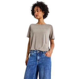 Street One - T-shirt - Zwart - Silk-Look - Ronde Halslijn
