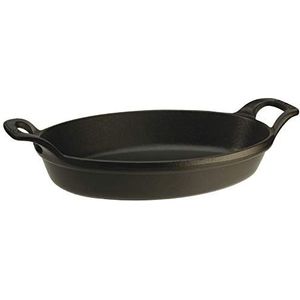 Staub Auflaufform oval, Induktionsgeeignet, Gusseisen, Schwarz, 44.7 x 28.5 x 7.7 cm, 1 Einheiten