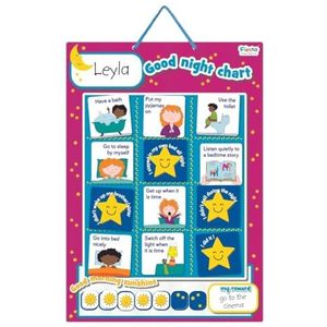 Fiesta Crafts Good Night Magnetic Chart for Kids - Customisable Wall Hanging Calender Educational Toy for Teaching Good Sleep Routine, Potty Training, Behaviour and Remove Bad Habits. Ages 3 Years+