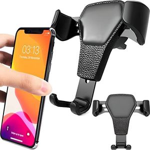 Retoo Autohouder voor mobiele telefoon met siliconen bescherming, telefoonhouder voor 4,5-6 inch smartphone voor autoventilatie, telefoonhouder compatibel met Samsung, iPhone, Xiaomi, zwart