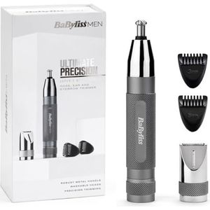 BaByliss Super-X metalen neustrimmer, oor- en wenkbrauwhaartrimmer, robuuste metalen behuizing, soepel en veilig knippen