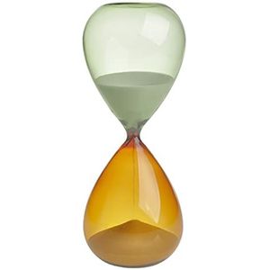 TFA Dostmann Analoge zandloper, 18.6010.02.41, looptijd ca. 30 minuten, tafelklok, van glas, geschikt als decoratief object, oranje-groen, zand, (L) (B) 90 x (H) 230 mm