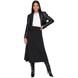 TRENDYOL Dames Dames Modest Maxi A-lijn Gebreid Skirt, Zwart, L, Schwarz, L