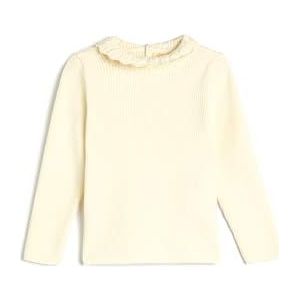 Koton Babygirls Basic sweatshirt met opstaande hals, knoopsluiting, lange mouwen, ecru(010), 12-18 Maanden