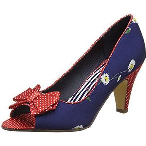 Joe Browns Dames Opmerkelijke Strik Trim Schoenen Gesloten Teen Hakken, Blauw Navy Multi, 39 EU