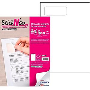 Avery Stick'Ngo etiketten, zelfklevend, 85 x 45 mm, compatibel met Amazon centrale verkoper, laserprinter/inkjetprinter