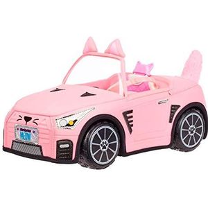 Na. Na. Na. Surprise Zachte, Pluche Cabriolet - Roze Auto met Katten-Thema- Compatibel met alle Na Na Na Surprise Poppen - Vanaf 3 Jaar - Pluche Auto voor Meisjes