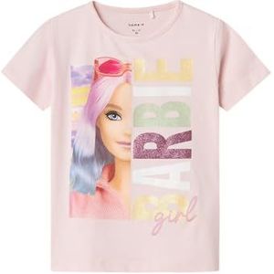 NAME IT Meisjes Nmfalda Barbie Ss Nreg Top Box Sky, Ballerina, 104