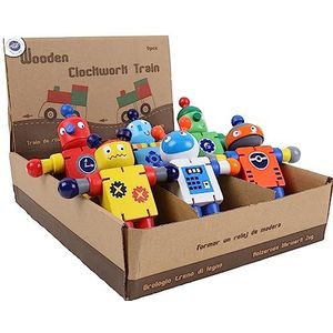 PLANÈTE BOIS - Pak van 12 Articulated Robots - FSC - 030169PA - 12 stuks - Multicolor - Hout - Spel voor kinderen - Recreatie - Kermis - Om te verzamelen - 9 cm x 5 cm - Vanaf 3 jaar