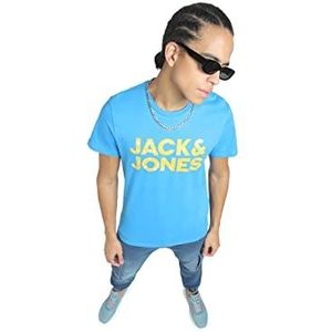 JACK & JONES Heren Jjneon Pop Tee Ss Crew Neck T-Shirt, French blue, M