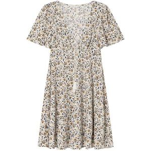 SPRINGFIELD Frqs Korte Ecru vrijetijdsjurk voor dames, Licht Beige, XS