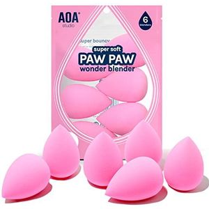 AOA Studio Collection opmaaksponsen-set, Wonder Blender, 6-delige latexvrije set voor poeder, crème en vloeistof, ultrazachte sponsen voor een resultaat dat geschikt is voor HD-camera’s