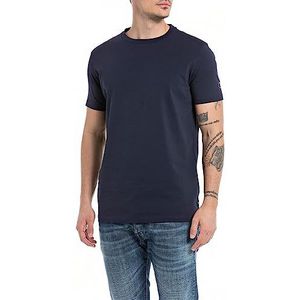 Replay Heren M6652 T-shirt, 088 Deep Blue, XL, Deep Blue 088, XL