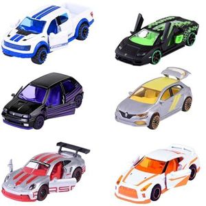 Majorette - Modelauto uit de Limited Edition, 10-6-voudig gesorteerd (Renault, Porsche, Ford, Nissan, Lamborghini), 1 auto van metaal met vrijloop, 7,5 cm, voor kinderen vanaf 3 jaar