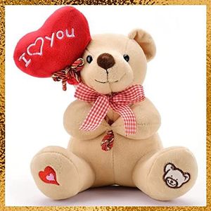 Teddybeer - Valentijn - Teddybeer I Love You - Knuffelbeer - Valentijn Beer - Valentijnsdag Love You - I Love You Knuffel - Valentijn Knuffel - 20cm - Pluche - Beige