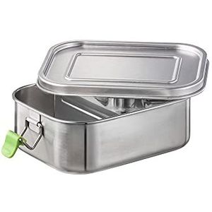 APS Hoogwaardige duurzame roestvrijstalen lunchbox/lunchbox 800 ml inclusief verdeler/lekvrije voedselopslag/bentobox voor kinderen, vrije tijd en volwassenen/kleine lunchbox