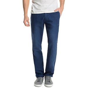 edc by ESPRIT Heren slim broek met linnenaandeel