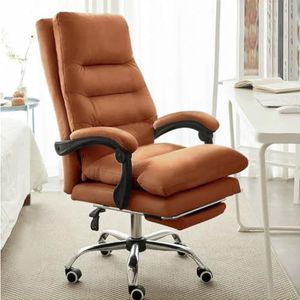 Shally Dogan Bureaustoel met verstelbare rugleuning met hoge dichtheid, bureaustoel met kunstleren bekleding en voetensteun, ergonomisch design en verstelbare hoogte (bruin)