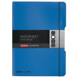 Herlitz 11361441 notitieboekje (A4, PP-wisselcover met sluitrubber, 80 g/m²) 80 vellen blauw