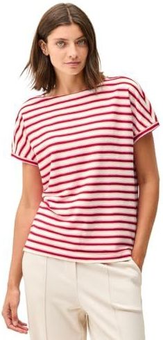 T-shirt - Glazed Apple Red - Streepmotief - Zonder Sluiting