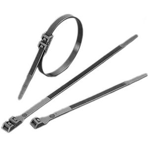 RS PRO Nylon 66 kabelbinders dubbele vergrendeling zwart 9 mm x 760 mm, 100 stuks, verpakking van 100 stuks