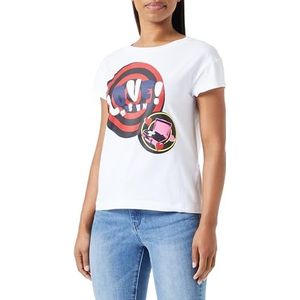 Love Moschino Dames Boxy fit Short-Sleeved T-shirt, optisch wit, 44, wit (optical white), 44