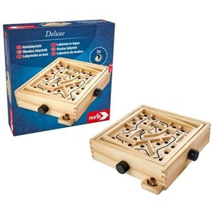 Noris 606101938 - Deluxe houten labyrint, vanaf 6 jaar, behendigheidsspel voor kinderen en volwassenen