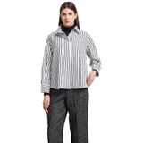 Zwart - Blouse - Zonder Capuchon - Lange Mouwen - Verborgen Knoopsluiting