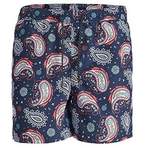 JACK & JONES Jpstfiji Jjswim Paisley zwemshorts voor heren, navy blazer, S