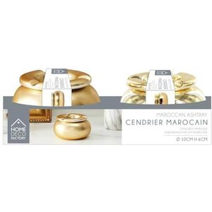 HOME DECO FACTORY, TB1050, Marokkaanse asbak Diameter 10 cm, Design en ultrapraktisch, deze oosters geïnspireerde gouden asbak heeft alles om u te plezieren, gemakkelijk schoon te maken