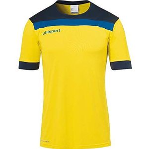 Uhlsport Offense 23 T-shirt met korte mouwen voor heren, limoengeel/marineblauw, 128