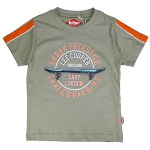 Lee Cooper T-shirt voor jongens - top met korte mouwen - katoen - kaki - 10 jaar, Kaki, 10 Jaar