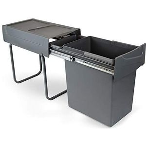 Emuca - 8199323 - Inbouwprullenbak - Afneembare 20L - Geschikt voor Keukenmeubels