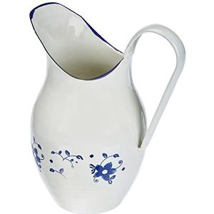 ibili Kruik Sena Buikvormig 2,5 l geëmailleerd staal, Wit/Blauw, 10 x 10 x 20 cm