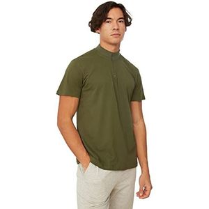 Trendyol Heren Khaki Side Zippered Slim Fit T-shirt, kaki, S