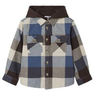 NAME IT Jongens Nkmosom Os Shirt Wh Box Shirt met lange mouwen, remmen/checks:checks, 134-140