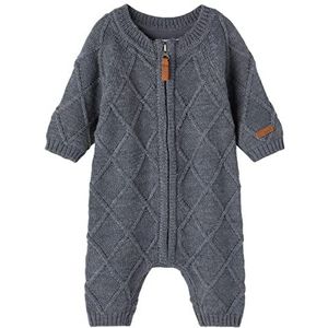 NAME IT Baby Boys NBMWRILLA Wool LS Knit Suit XXII Rompertje, Turbulence, 50, Turbulence, 50 cm