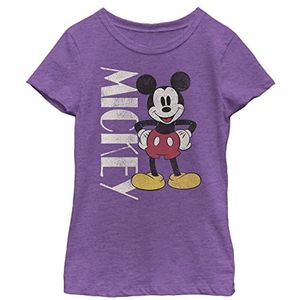 Disney girls Disney Mickey and Friends Mickey Vintage Stance Heather T-shirt T-shirt, Purple Berry, XS US, Purple Berry, XS