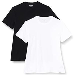 Wrangler Heren 2 Pack Tee Shirt, Zwart, 3X-Large
