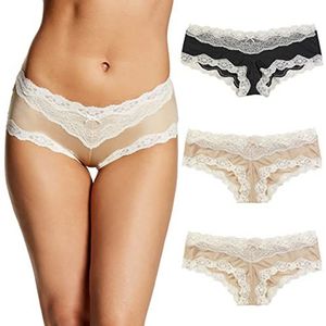 Maidenform Brutale kanten hipster slipje, sexy ondergoed voor vrouwen, verpakking van 3, M