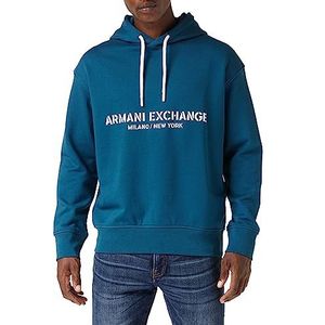 Armani Exchange Heren Milano New York Print, Drawstrings, Hooded Sweatshirt, legering., L