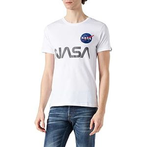 Alpha Industries NASA Reflecterend T Shirt voor Mannen White