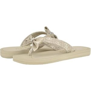 GUESS Tuta Teenslippers voor dames, Taupe Logo, 35 EU